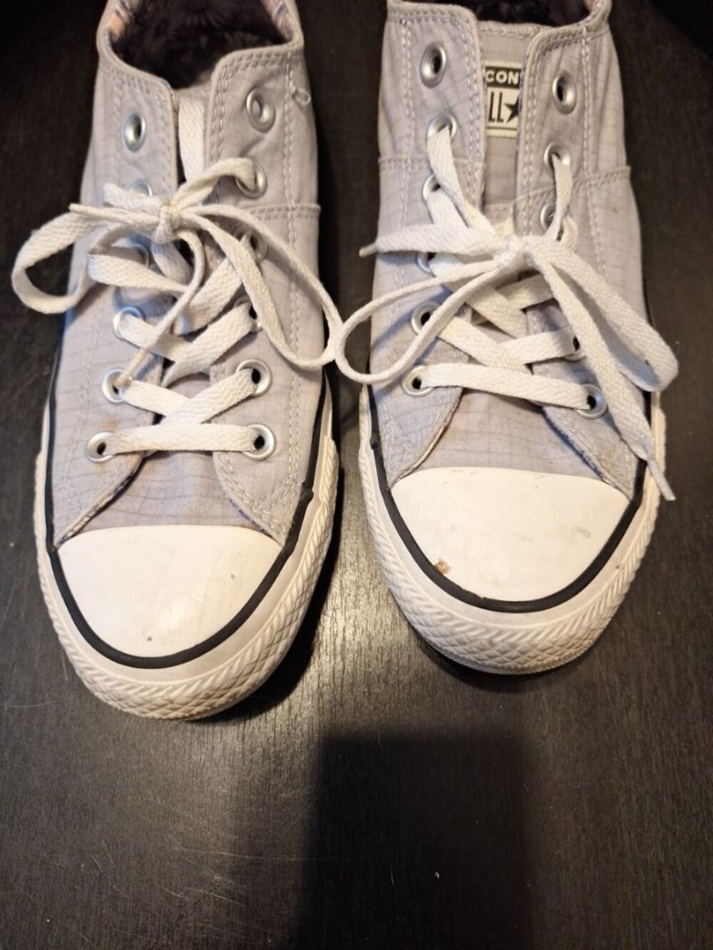 Converse Chuck Taylor All Star Madison Wolf Grey Chambray Sneakers Women’s Shoes - Picture 4 of 5
